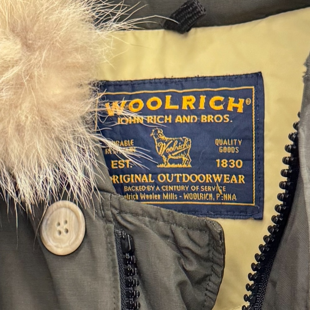 Woolrich Olive Jacket with Fur Detail
